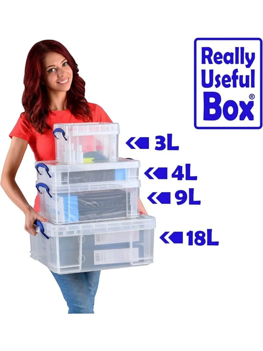 Clear Plastic Storage Boxes with Snap Lid & Clip Lock Handles - 4 Liter, 10 Pack